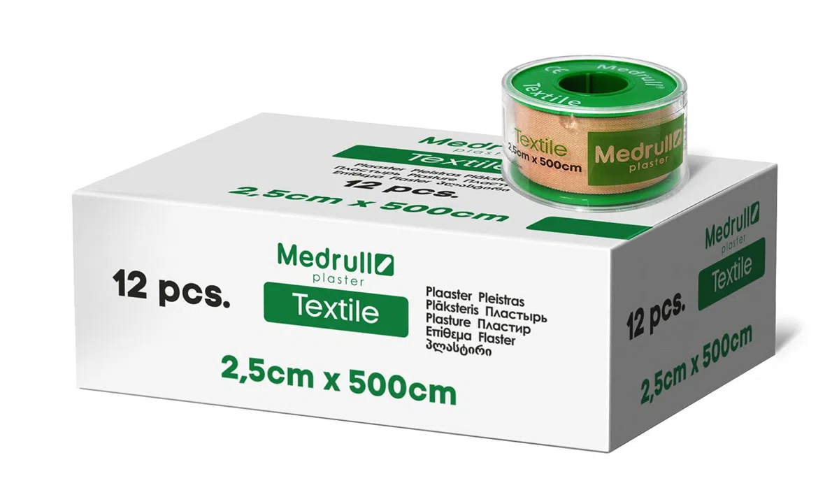 Medrull 12 Rotoli Fissazione Bende Cerotti Textile 2.5cm x 5m