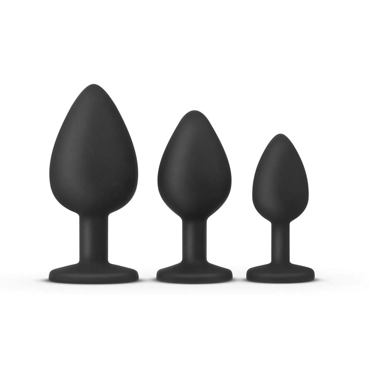 Teazers Buttplug Set – Silicone Triplicare Plug Anale Set di 3 Diverse Dimensioni - Adatto per principianti e utenti avanzati – Buttplug per Donna e Uomo - Nero