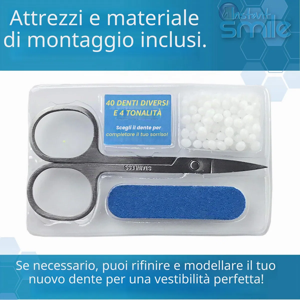 Instant Smile Completa il Tuo Sorriso Temporary Dental Replacement Kit, Easy Fit, One Size