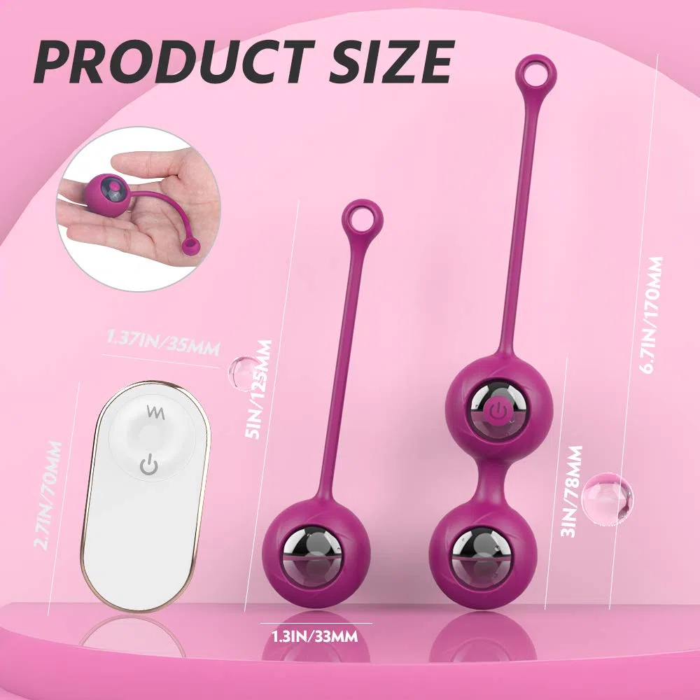 Silicone Kēgēl Bàll 2 in 1 Palline con Telecomando Per il Pelvico Palline,9 Modalità di Màssaggio,USB Ricaricabile,Impermeabile,para Controllo della Vescica ed Esercizi del Pavimento Pelvico per Donna