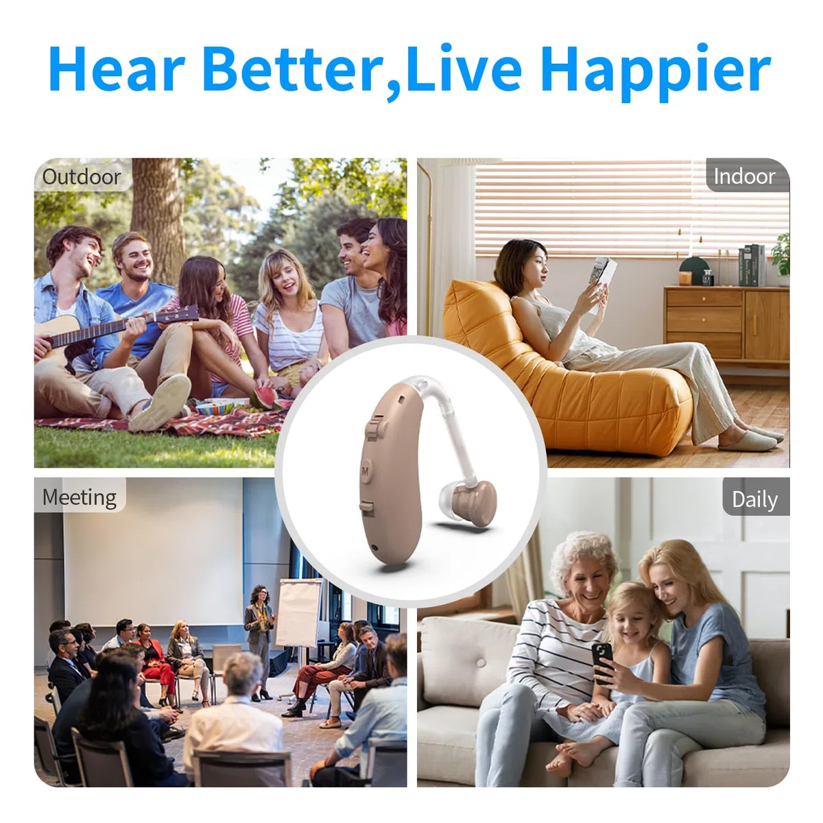 Amplificatore sonoro ricaricabile - Amplificatore per voce, TV e conversazioni, suono cristallino con soppressione