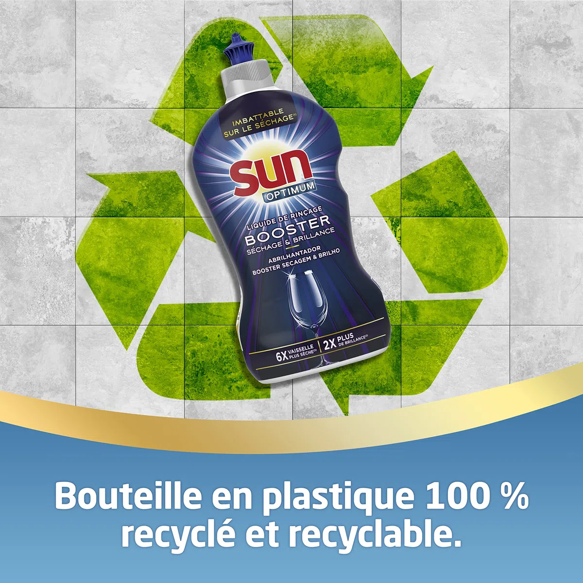 Sun Liquido di risciacquo Booster Essiccazione & Brillance 450ml, 1 unità, Formula Naturale 60%, 100% Riciclabile