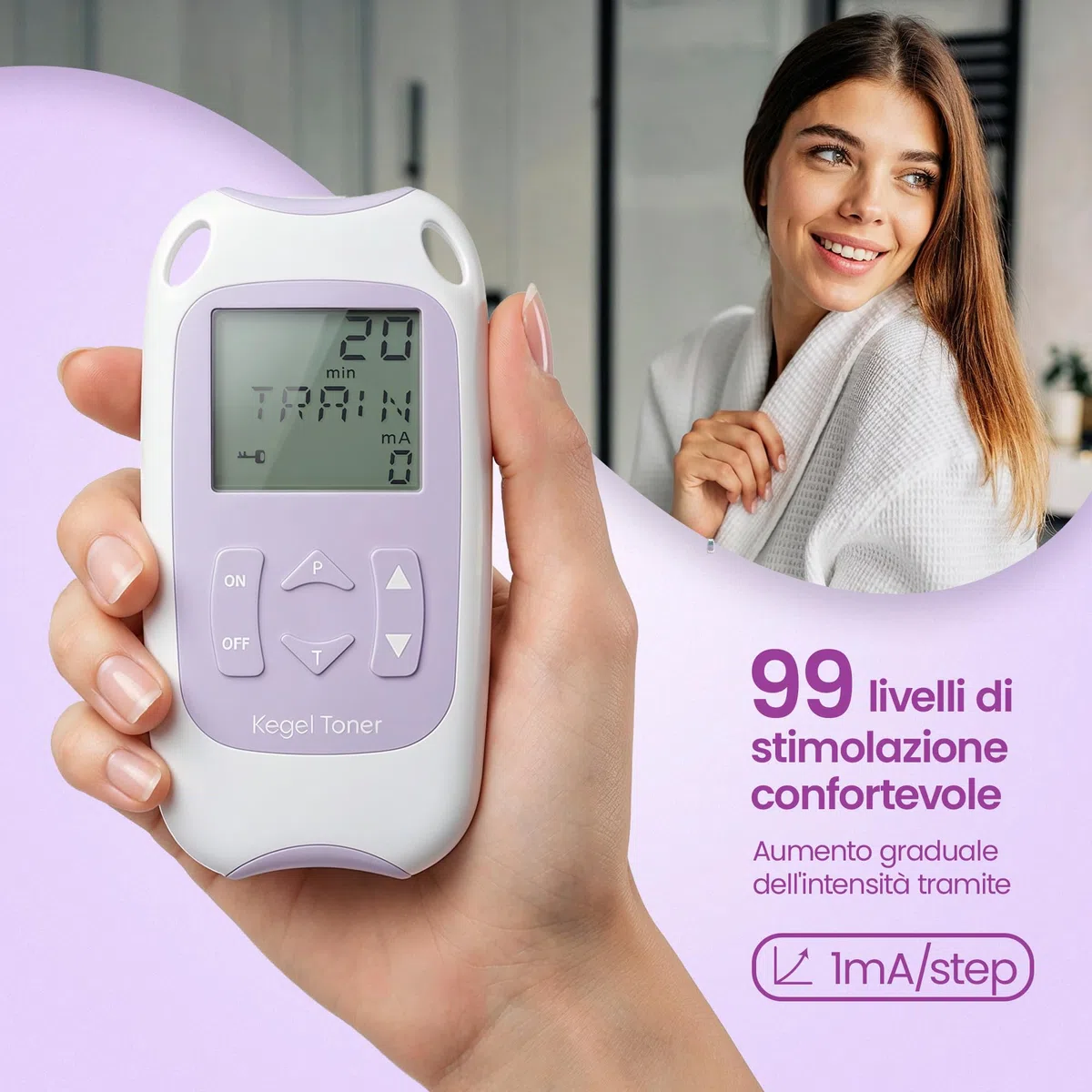 TensCare Kegel Toner - Stimolatore muscolare per la riabilitazione e il rafforzamento del pavimento pelvico, con teconologia EMS, previene l’incontinenza urinaria
