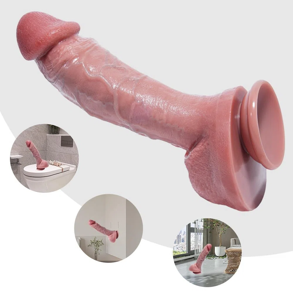 Enorme e spesso fallo da 28 cm, grande fallo realistico in silicone con struttura estremamente ampia, curva e ondulata, fallo XXXL con ventosa morbida per giochi vaginali e anali maschili o femminili