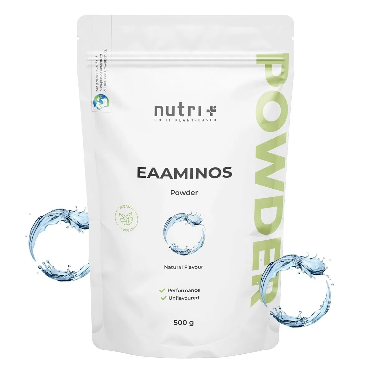EAA polvere neutro 500 g - Dose elevata - EAA istantanei naturale senza dolcificanti, additivi e aromi artificiali - Aminoacidi essenziali - Aminoacidi essenziali vegani