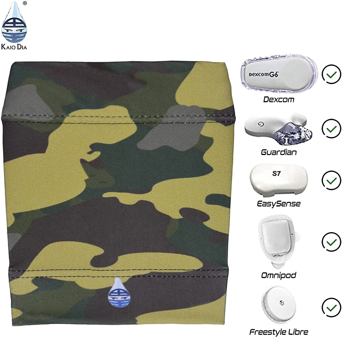 Dia-Band fascia protettiva per sensore di glucosio Freestyle Libre, Medtronic, Dexcom e Omnipod | Fascia in tessuto confortevole per diabetici.