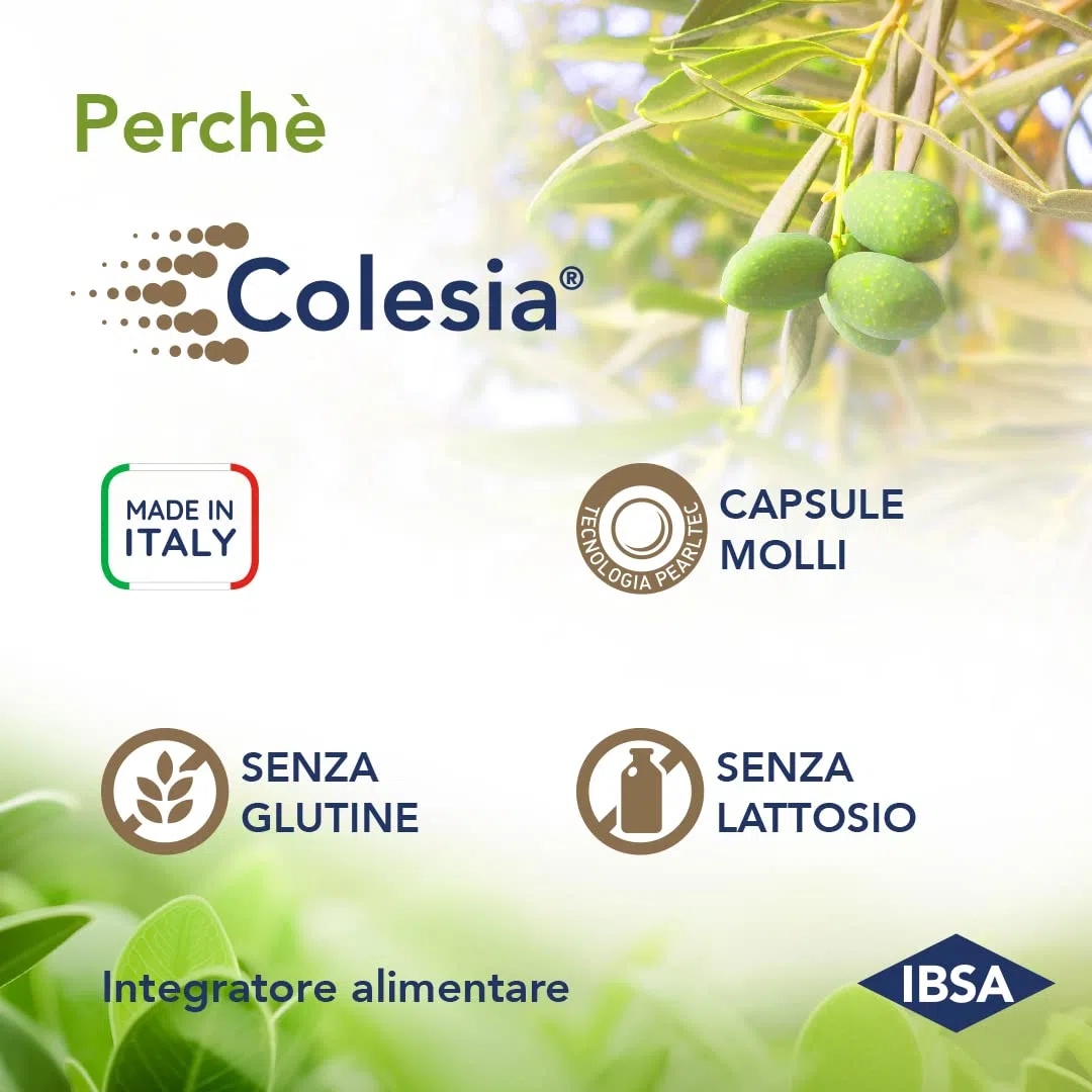 IBSA Colesia Soft Gel 30 Bipack Capsule Molli Made in Italy Integratore alimentare a base di fitosteroli, riso rosso e polifenoli dell’olivo, con Fieno greco e Olio di lino