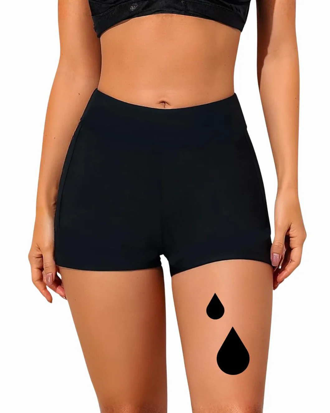 NoBlood - Costume da Bagno Mestruale Boxer | Vita Alta XXS-XXL | Mare Piscina | Lavabile | Slip Ciclo Nuoto Flusso Abbondante