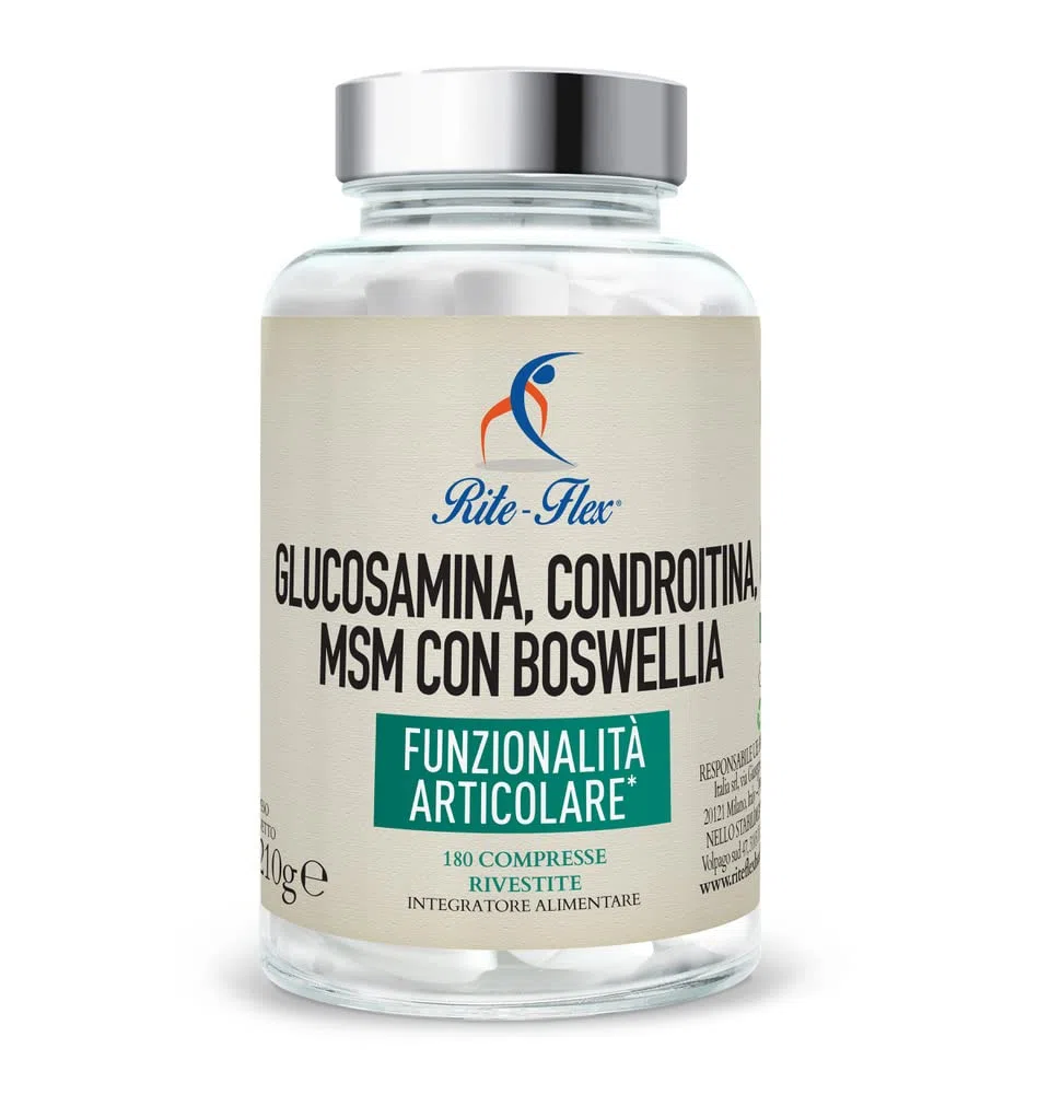 Rite-Flex, Integratore di Glucosamina e Condroitina con Boswellia Serrata (180 Compresse)
