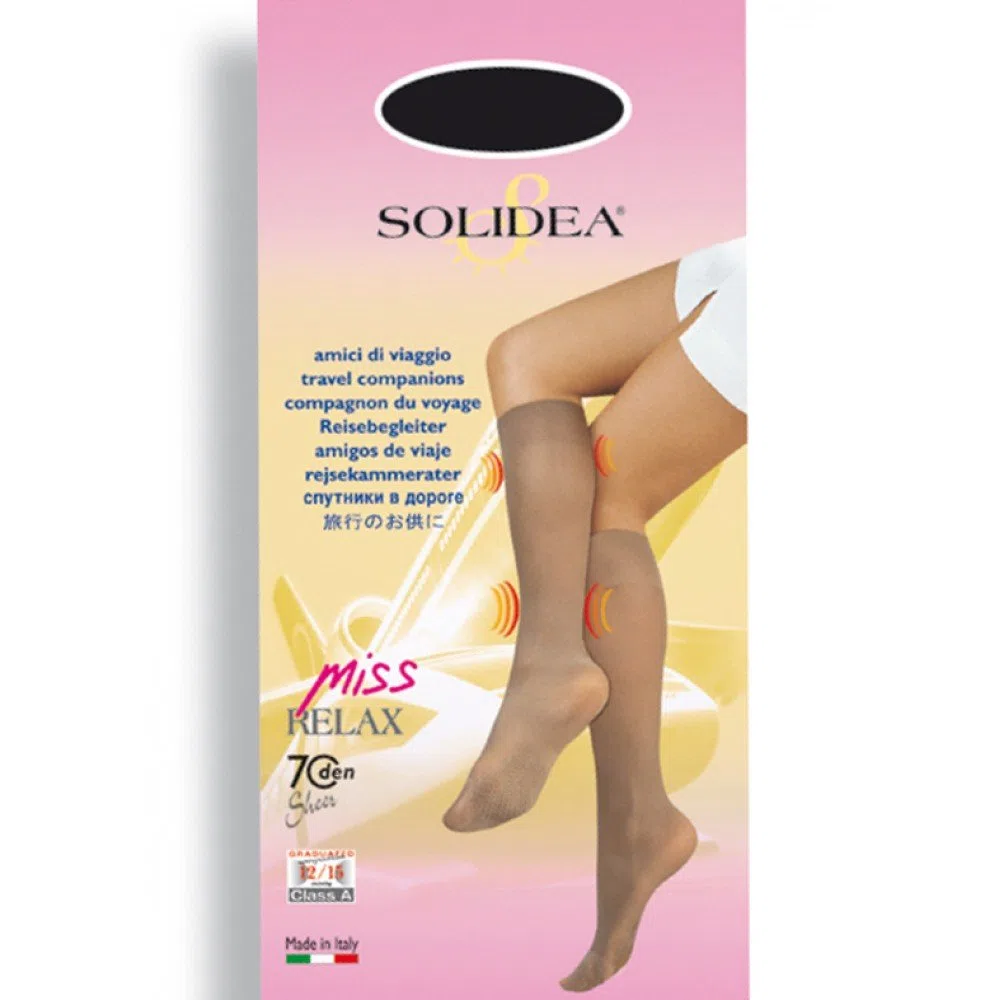 SOLIDEA Gambaletti 70 den GLACE velato MISS RELAX 70 Calze a compressione graduata 12/15 mmHg Art. 031870 Tg. S