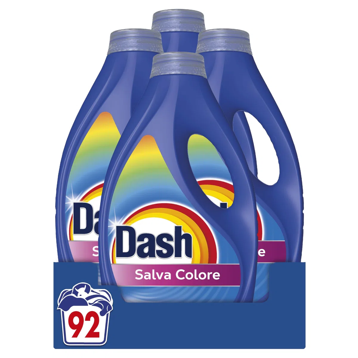 Dash Detersivo Liquido Lavatrice, 92 Lavaggi, Salva Colore, Rimuove Le Macchie, Igienizza, Brillantezza Per I Capi