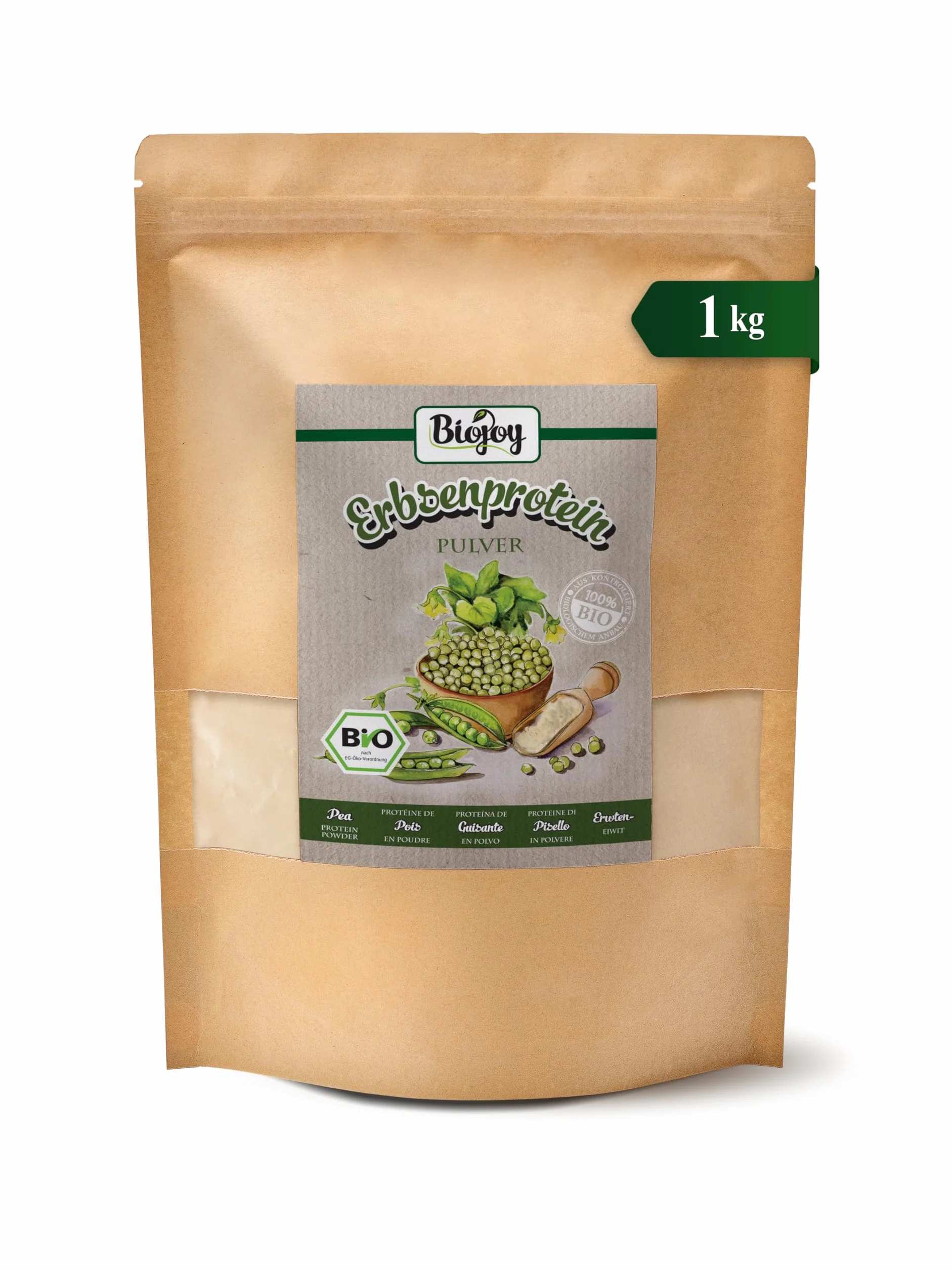 Biojoy Proteina di Piselli Biologiche (1 kg), senza additivi
