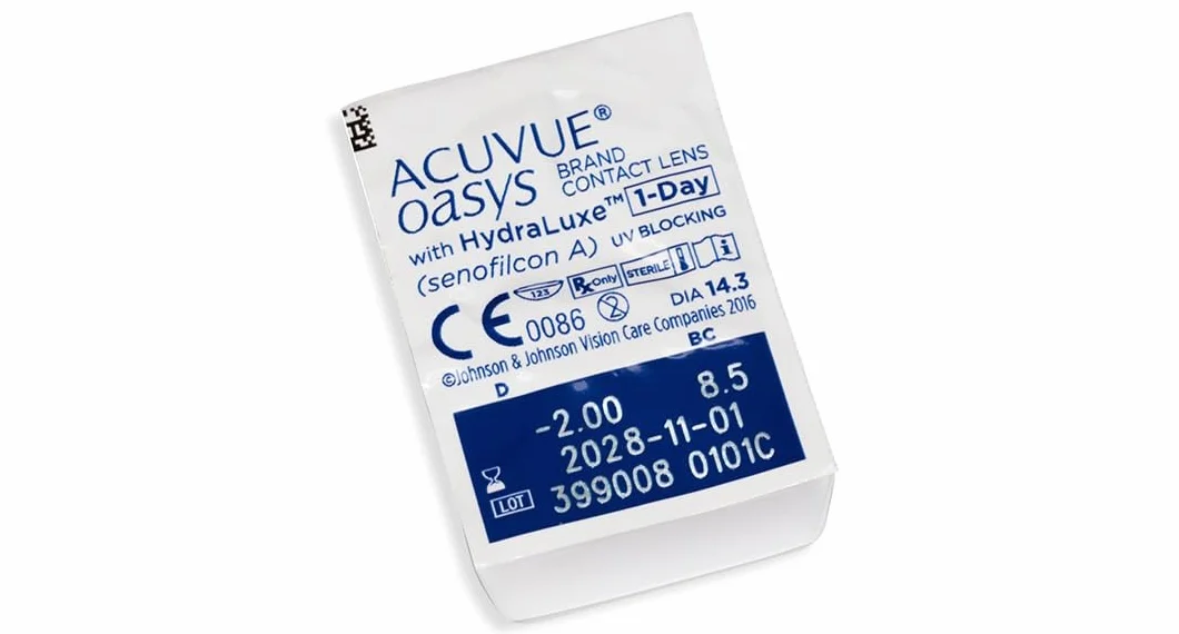 Acuvue Oasys 1-Day - Lenti morbide HydraLuxe, 30 pezzi, sferiche in silicone idrogel