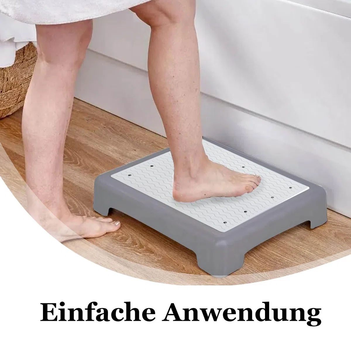 Sgabello di Supporto Mezzo Gradino, Sgabello Half Step per Anziani, Impilabile Mezzo Gradino Antiscivolo Portatile Aiuto per Scale, Portata Massima 200 kg, per Sedie a Rotelle e Automobili, Grigio