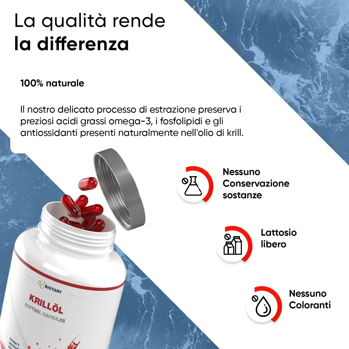 Olio di krill 140 capsule softgel da 1040 mg | dosaggio elevato 400 mg di fosfolipidi / 50 mg di colina | incluso portapillole | omega 3 | astaxantina, vitamina E, testato in laboratorio