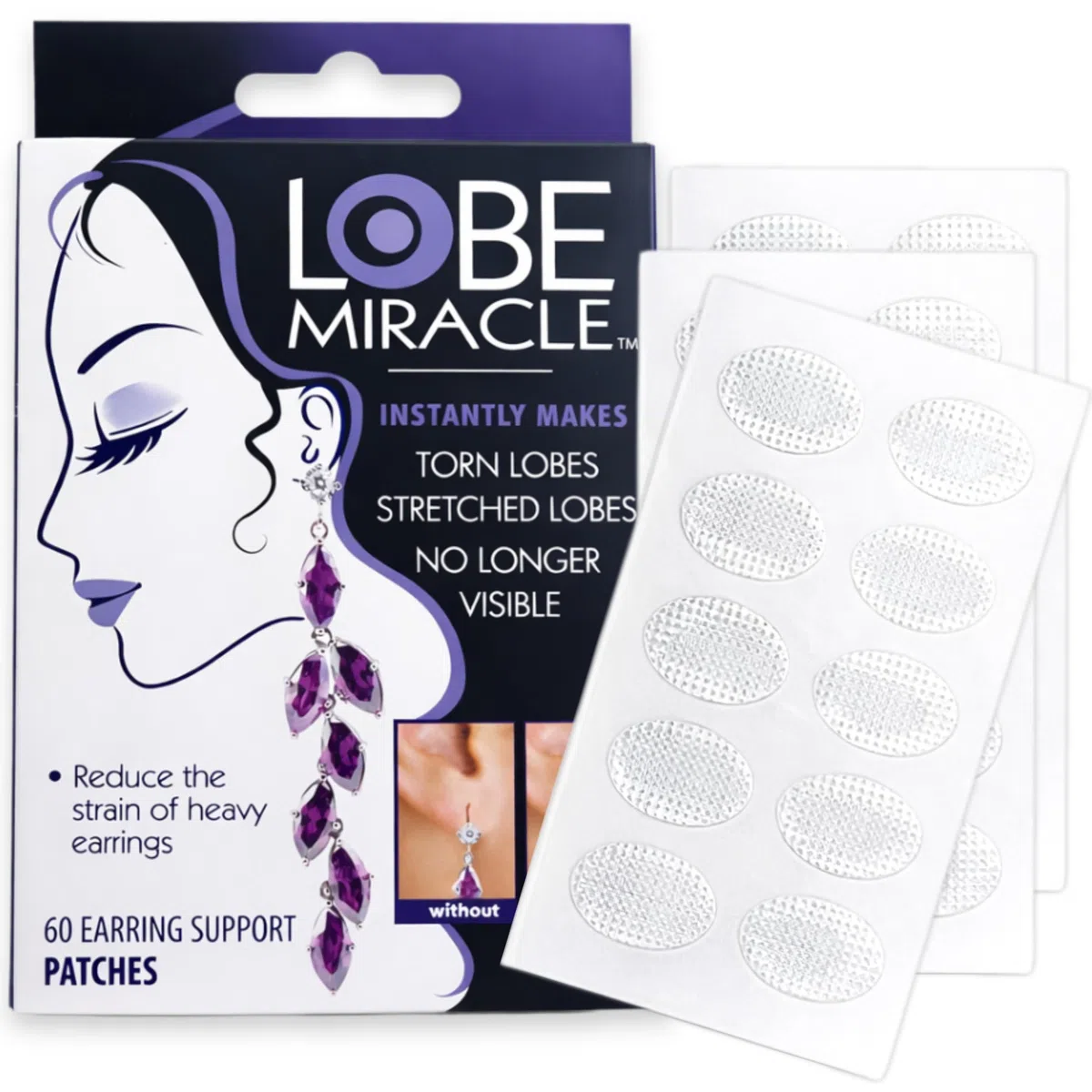 Lobe Miracle Ear Lobe Support Patch (60 Conteggio)