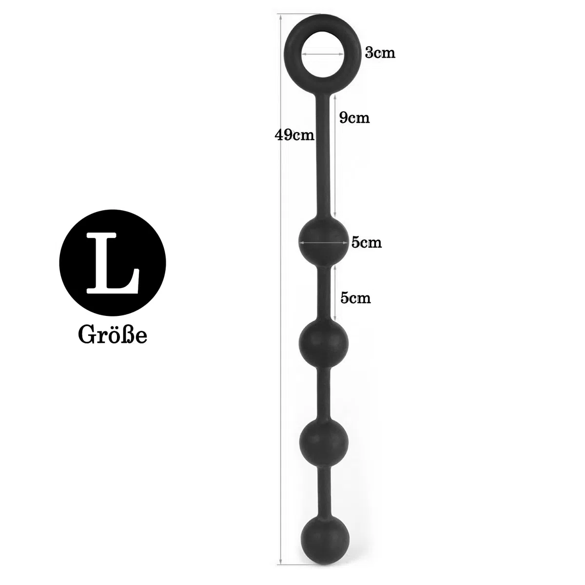BDSMAGE Perline Anali in Silicone con 4 Sfere, Plug Anale Dilatatore Anale, Set di Giocattoli Anali Masturbatore Anale Sextoy per Coppia Uomini Donne (L)