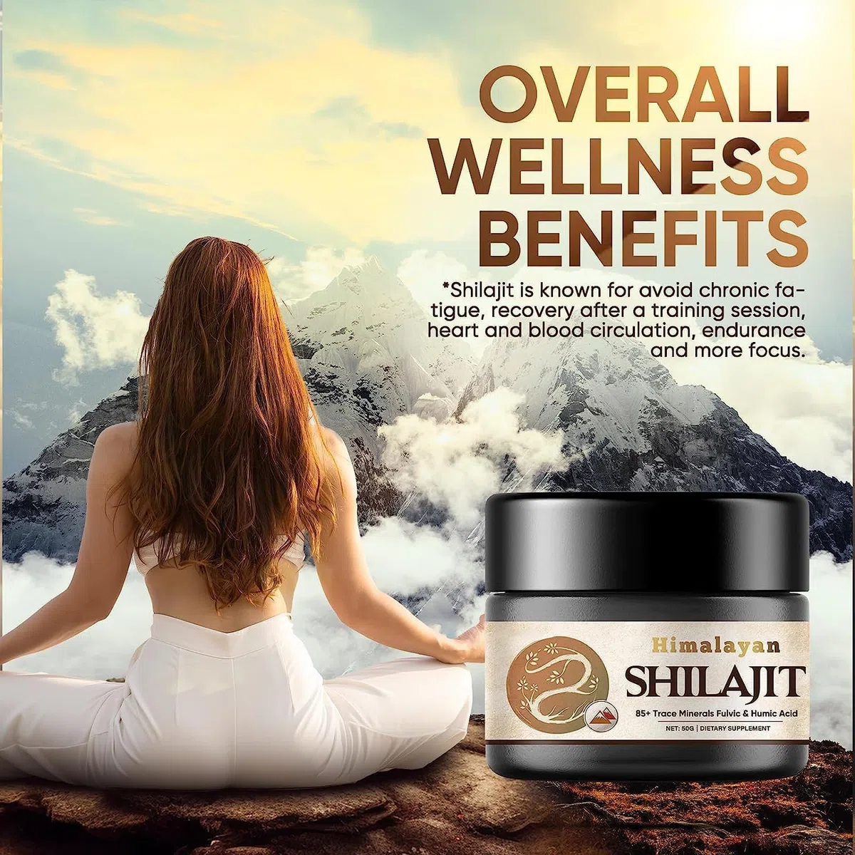 Shilajit-Himalayano-Puro-Organica, 50g-Shilajit-Organico con 85+ Oligominerali e Acido Fulvico, Shilajit Organico Naturale di Potenza