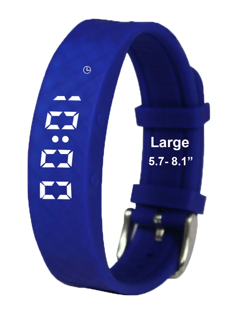 Orologio da allenamento con vasino, silenzioso, con timer e 15 allarmi giornalieri (Royal Blue - Large)