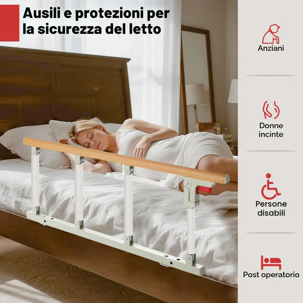 Sponda letto anziani anticaduta,sponde letto anticaduta pieghevoli,Sponda letto bambini,protezioni laterali,sponda letto matrimoniale Adatto per casa e ospedale