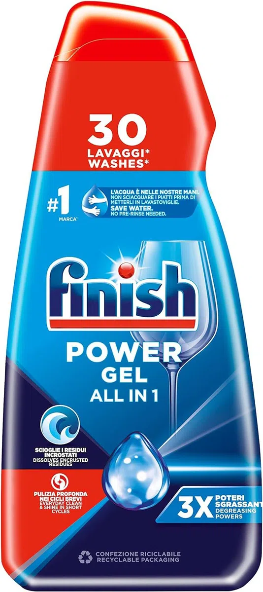 Finish Powergel Detersivo Lavastoviglie Fresh, Gel Lavastoviglie, 210 Lavaggi, 7 confezioni da 30 Lavaggi di Liquido Lavastoviglie