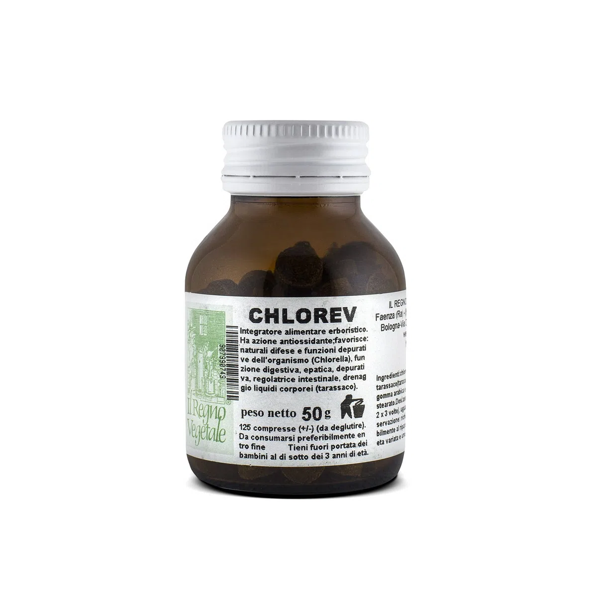 CHLOREV Alga Clorella 125 Compresse Prodotto Italiano Made In Italy Detossificazione Metalli Pesanti Ulcera