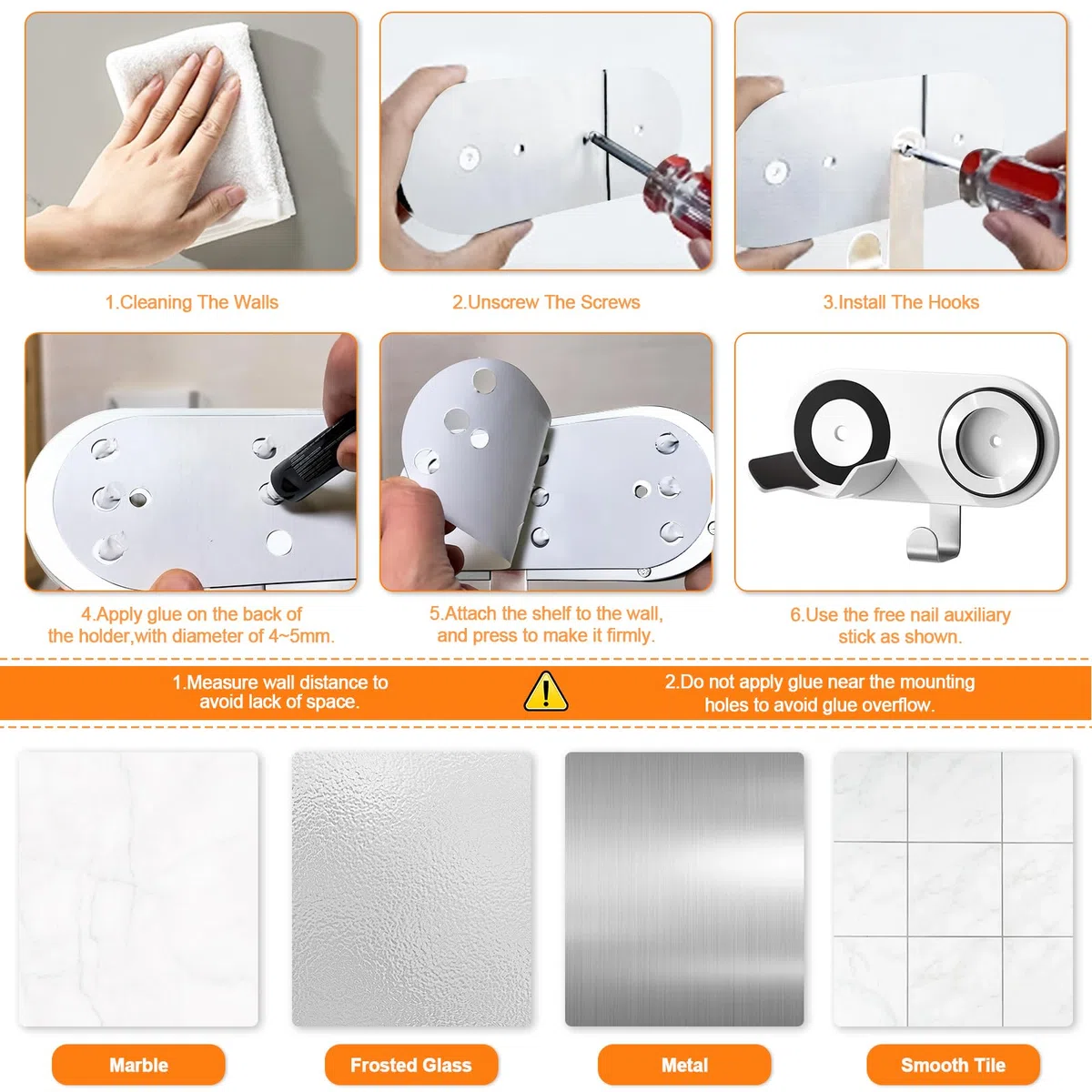 Supporto da parete per asciugacapelli compatibile con Dyson & Laifen, supporto adesivo per tutti gli asciugacapelli magnetico ad alta velocità, con gancio organizer per cavo e tappetino