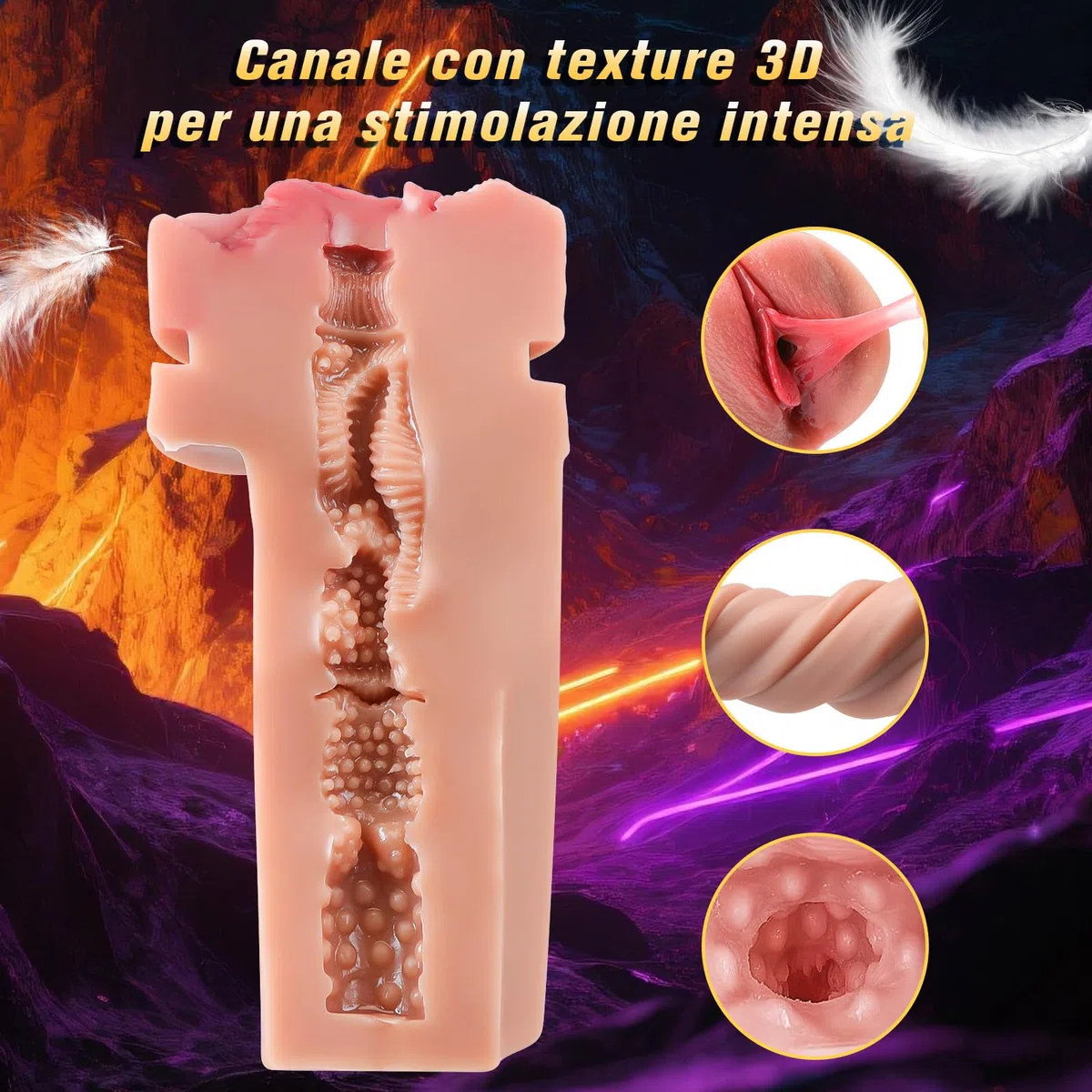 Masturbatore Uomo Sex Toys - Masturvatore Sexytoysys per Uomo Sexy Toy Realistico Masturbatori Uomini Maschile, Giochi Erotici con 3D Vagina Silicone Finta per Pene Automatico Vagine Vere Pocket Pussy