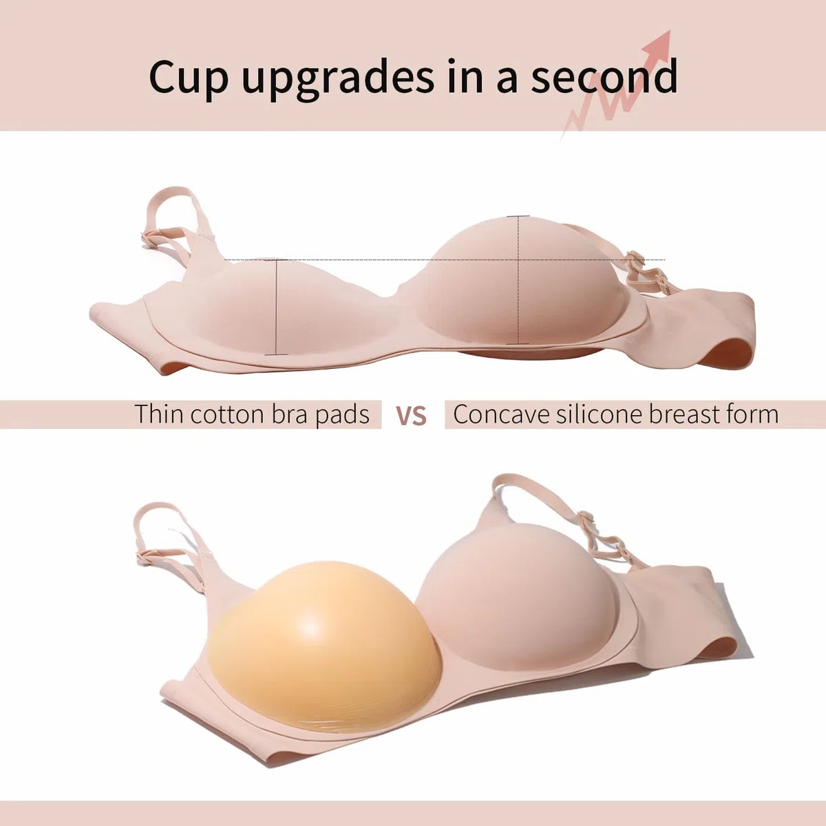Lervanla Silicone Breast Form for Crossdressers Fake Breasts Wireless Mastectomy Bra with Pockets for Breast Enhancers