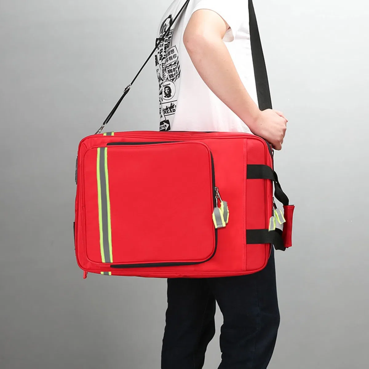 Zaino Emergenza A Rotelle con Carrello Staccabile, Zaino Infermiere Domiciliare, Borsa Medica Sportiva, Borsa Primeros Auxilios Vacia, Kit di Pronto Soccorso per Casa E Lavoro with Pull Rod