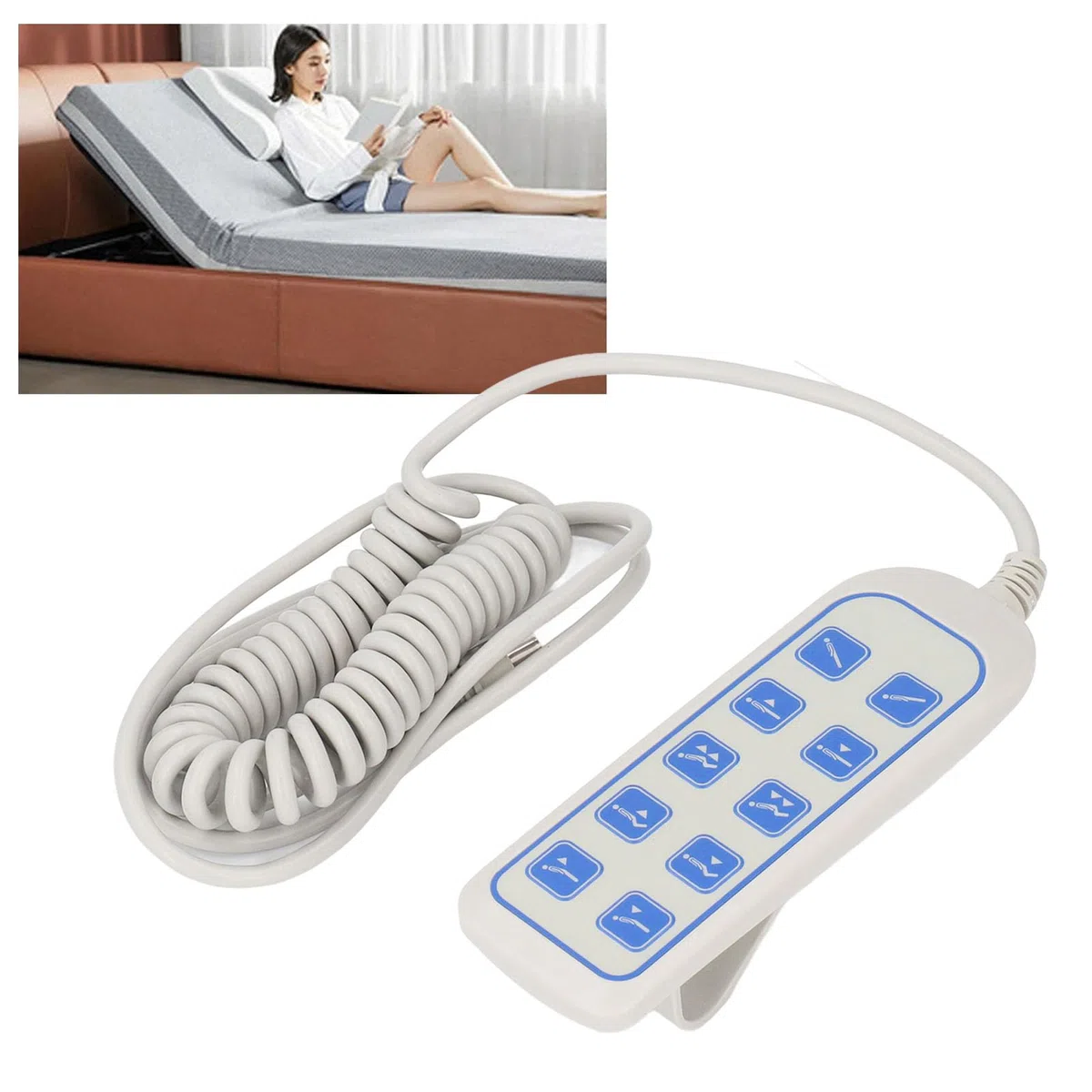 Controller manuale per sedia e telecomando per letto sollevabile con grado di protezione IP66 Controller elettrico a barra di spinta per poltrone reclinabili e letti regolabili con spina a 8 pin