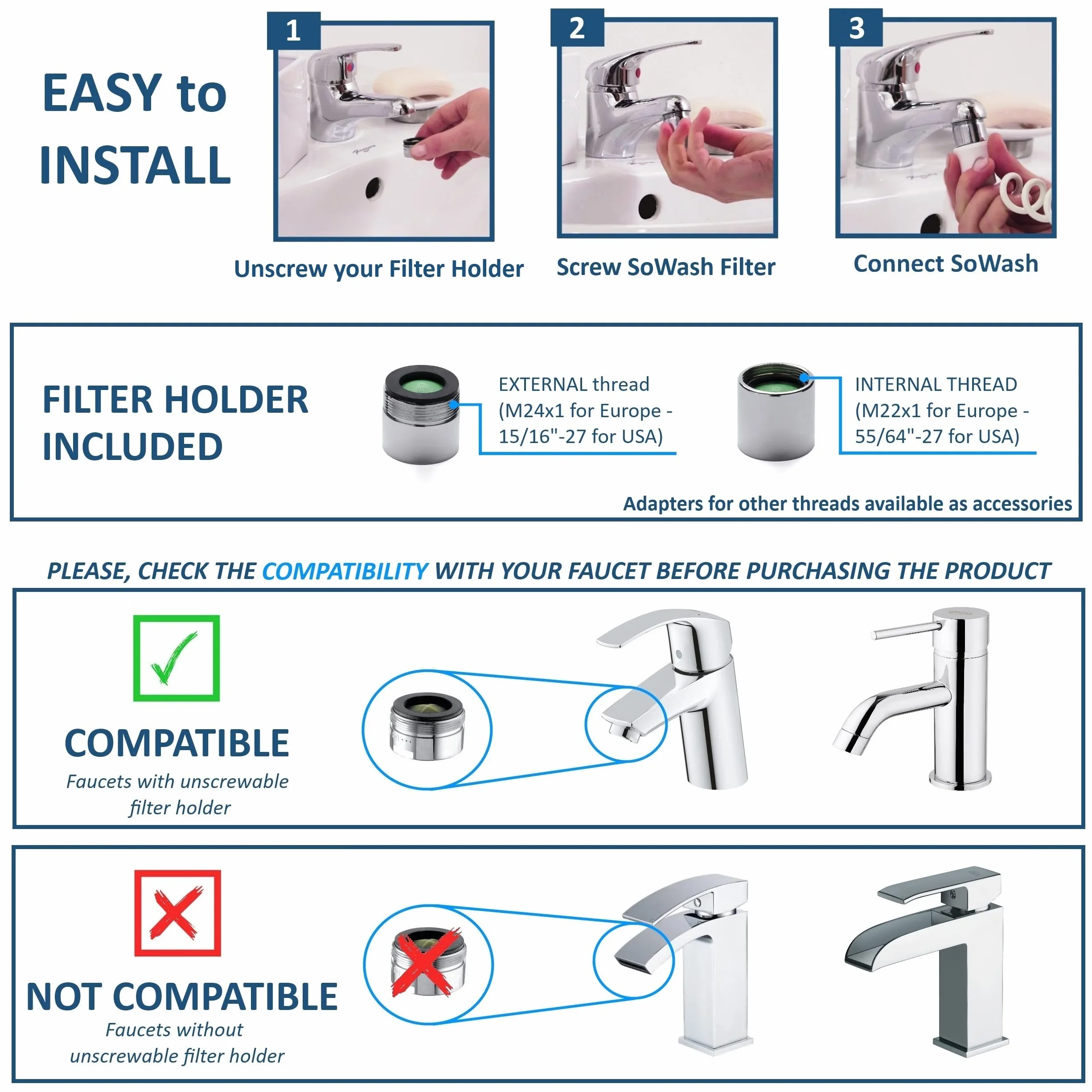Idropulsore Dentale SoWash | Deluxe | Si Collega al Rubinetto | Irrigatore Orale Senza Batterie e Elettricità | Include 7 Testine tra cui 3 test.Vortice + Adattat.da Viaggio Addy | Prodotto Italiano