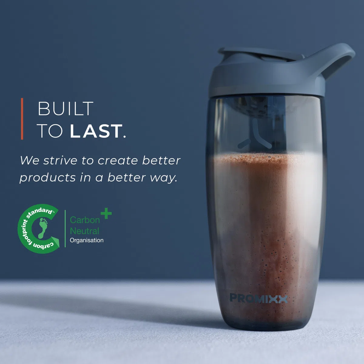 Promixx PURSUIT bottiglia shaker per proteine confezione da 2 per miscele di proteine e integratori frullati – Grigio Grafite, Verde Alga, 950ml