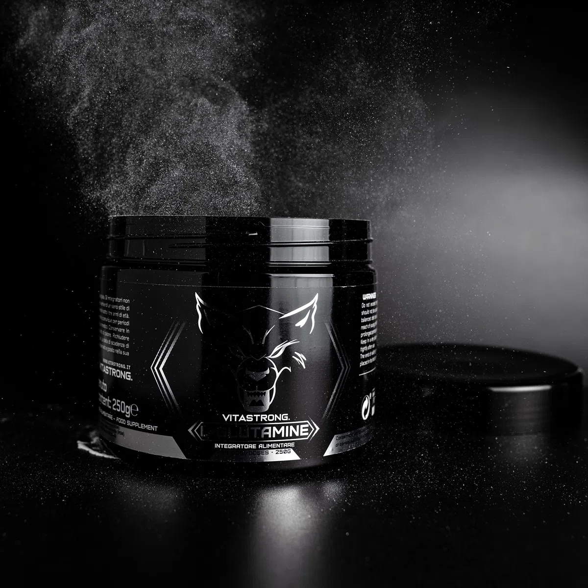 Glutammina in Polvere Vitastrong 250g (83 Porzioni), Stimola GH Ormone della Crescita, L-Glutammina Senza Additivi Superflui per Post Workout Recupero Muscolare, Misurino Incluso