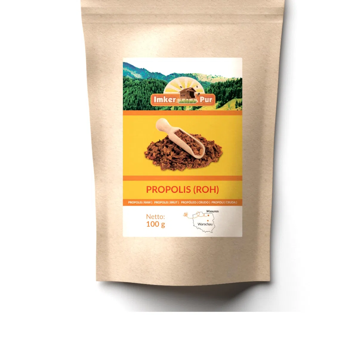 Propoli da ImkerPur, grezza, 100 g, antibatterica, senza residui, direttamente dall'apiario