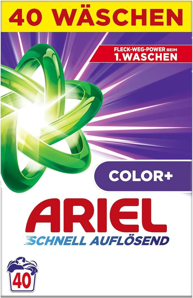 Ariel Color+ - Detersivo in polvere, 2,4 kg, 40 lavaggi, protezione del colore