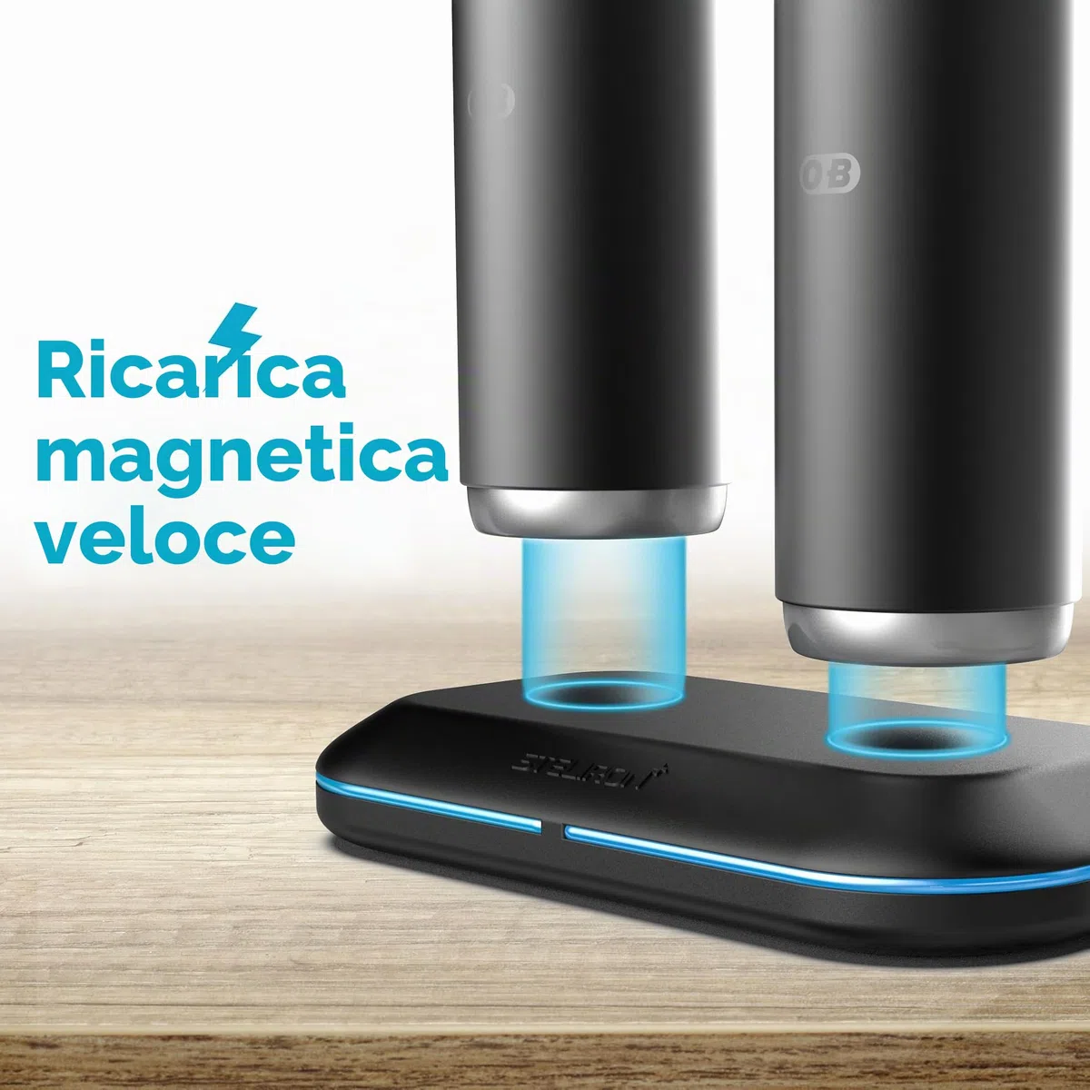Caricabatterie doppio per spazzolino elettrico OralB serie iO 10/9/8/7/7G, base di ricarica magnetica con indicatore LED (adatto ai viaggi), alimentazione USB, ricambio per modelli Braun OralB iO