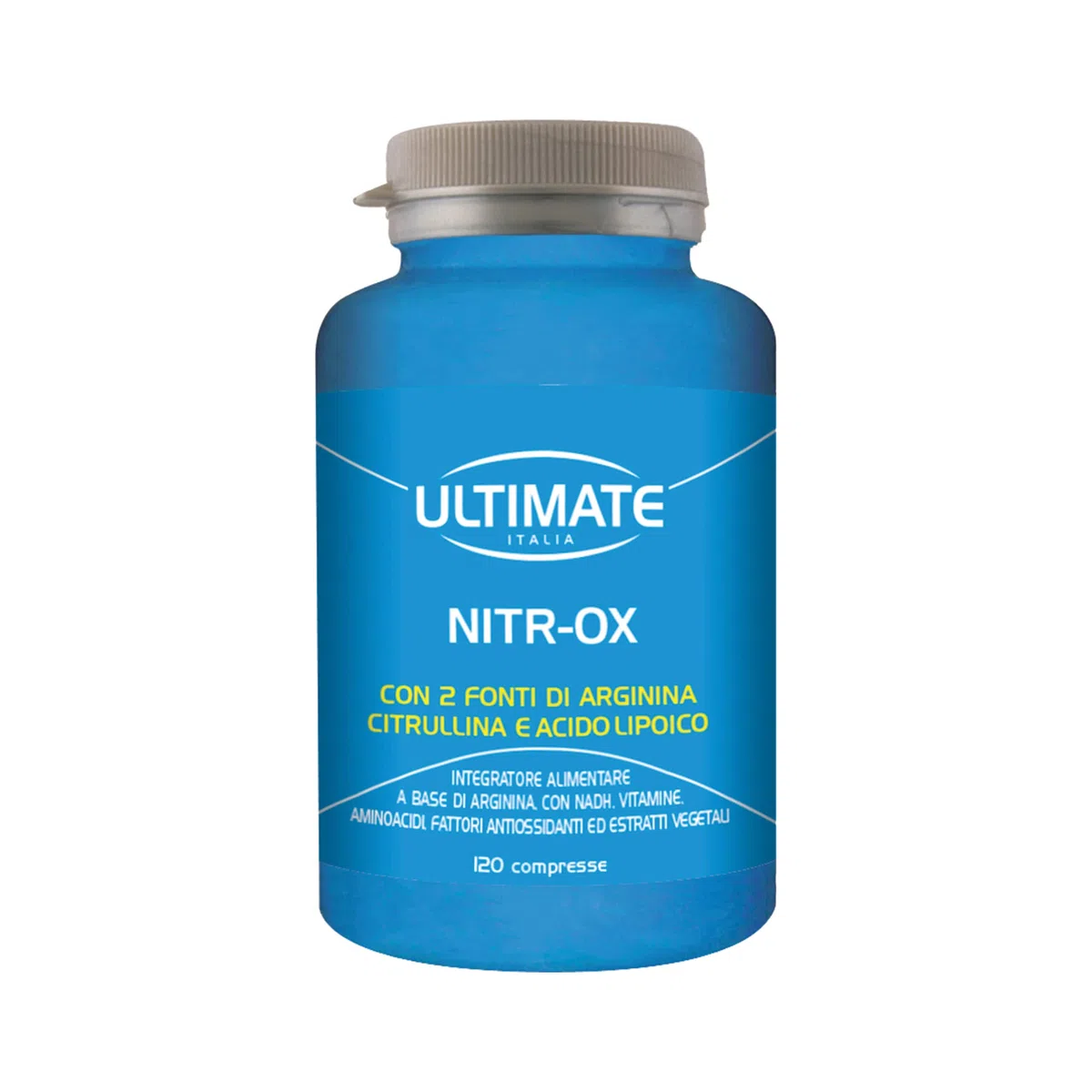 Ultimate Italia - Nitr-ox - Integatore con 2 fonti di arginina citrullina e acido lipoico - 120 Cpr