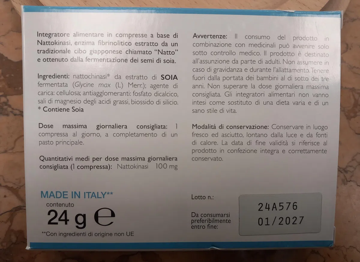 Natur Natto NFCP, Integratore Alimentare con Nattokinasi, 60 Compresse