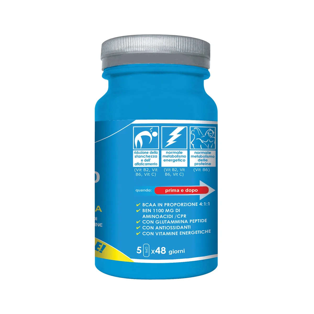 Advanced Bcaa - Formula Avanzata Aminoacidi Ramificati nel Rapporto 4.1.1 Leucina, Isoleucina, Valina, Glutammina Peptide, Vitamina B6 Maggiore Assimilazione - 240 Cpr - Ultimate Italia