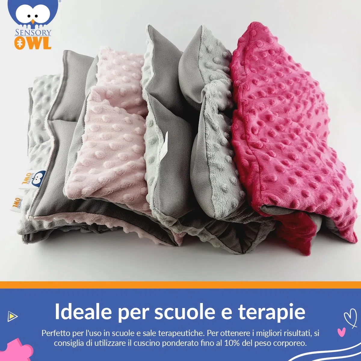 Cuscino Ponderato Per Ginocchia Cuscino Con Peso Sensoriale Terapeutico In Cotone Sollievo Dallo Stress 30 x 40 cm 4 kg Rosso