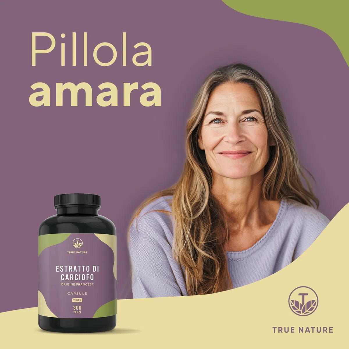 Estratto di carciofo - 300 Capsule - 2.400mg dose giornaliera - Alto dosaggio (12:1) - 60mg di cinarina - Estratto carciofi francese - Vegano - Testato in Laboratorio, produzione Tedesca - TRUE NATURE