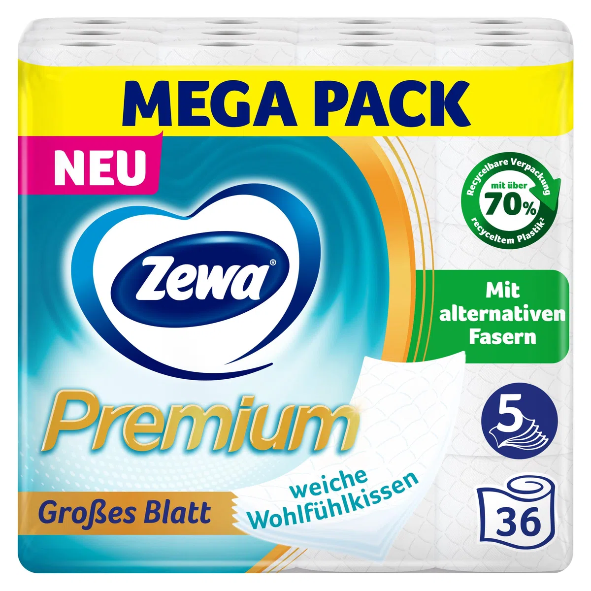 ZEWA Carta igienica premium, 6 x 6 (36) rotoli da 110 fogli a 5 strati