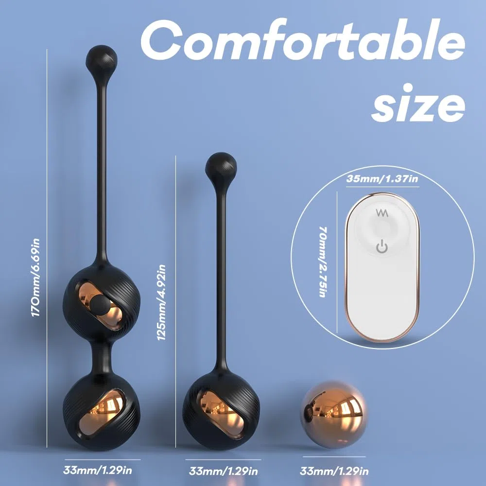 9 Modalità di Màssaggio Silicone Kēgēl Bàll 2 in 1 Palline con Telecomando Per il Pelvico Palline per Donna, Ricaricabile,Impermeabile,Liscio,Controllo della Vescica ed Esercizi del Pavimento Pelvico