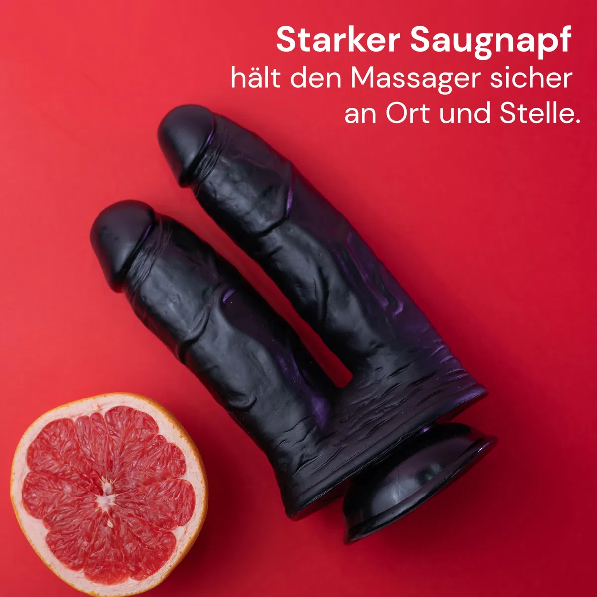 Doppio dildo extra spesso 730g con ventosa ⌀4,8cm Giocattolo sessuale per donne ideale per uso solitario esperienze estreme Dildo anale grande doppio dildo per donne anal nero FOPS D27XL