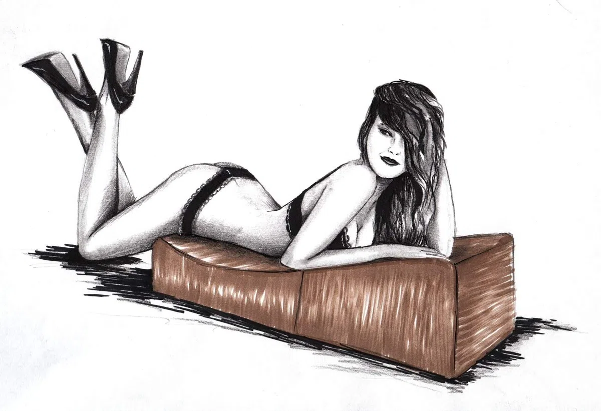 Velinda Pouf Poltrona Sesso Sex Sofa Pieghevole profilata (Colore: Nero-Rosso)