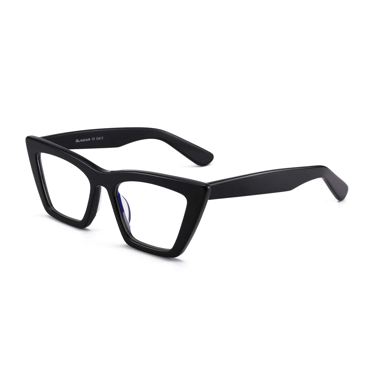 GLINDAR Occhiali Luce Blu Occhi di Gatto. Protezione contro Schermi e Monitor. Montatura in Acetato di Alta Qualità - Per Donna.