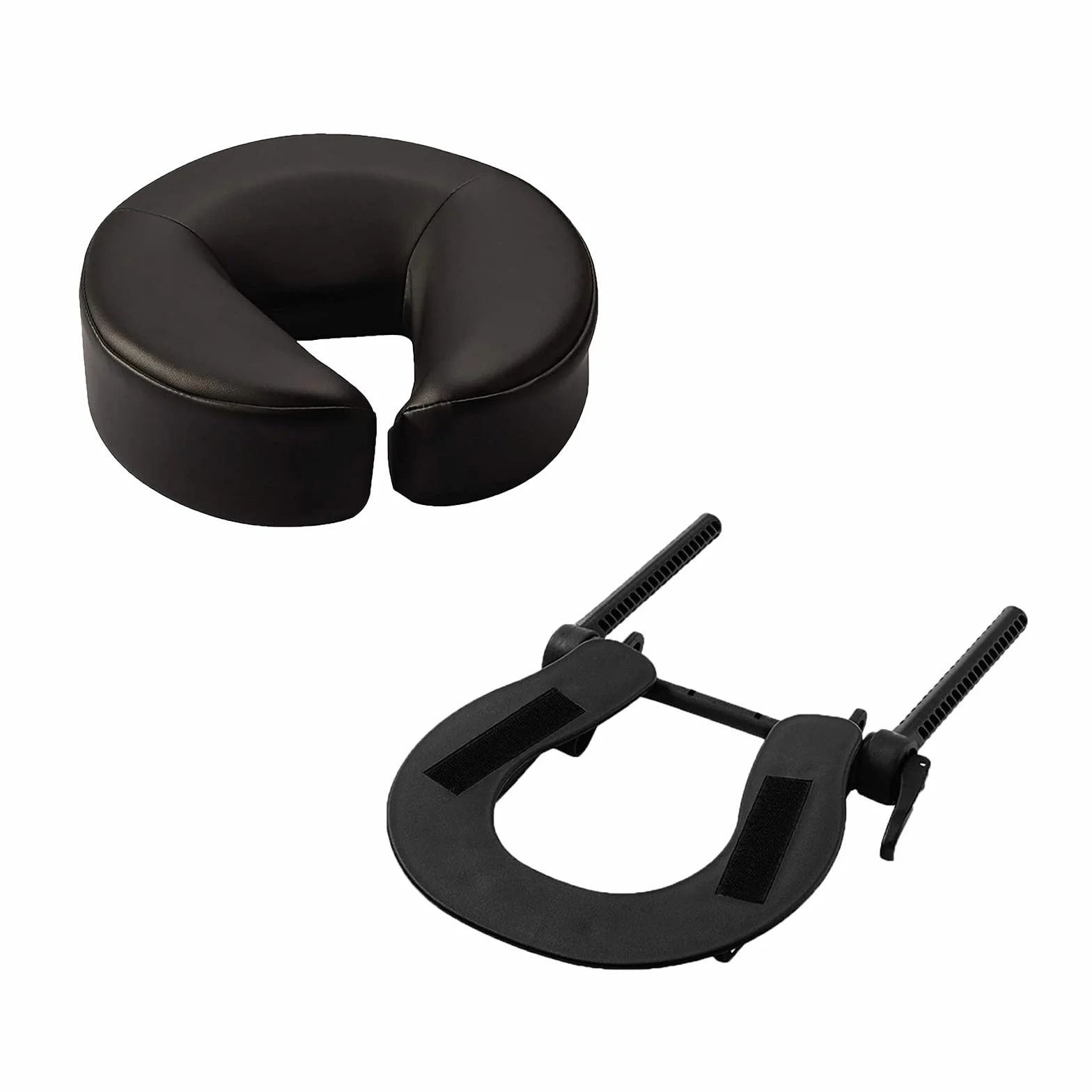 Poggiatesta Per Lettino Da Massaggio,Lettino da Massaggio Poggiatesta di Ricambio Regolabile Cuscino a Forma di U per Lettino di Bellezza Universale con Set di Cuscini Elastici per il Viso Nero
