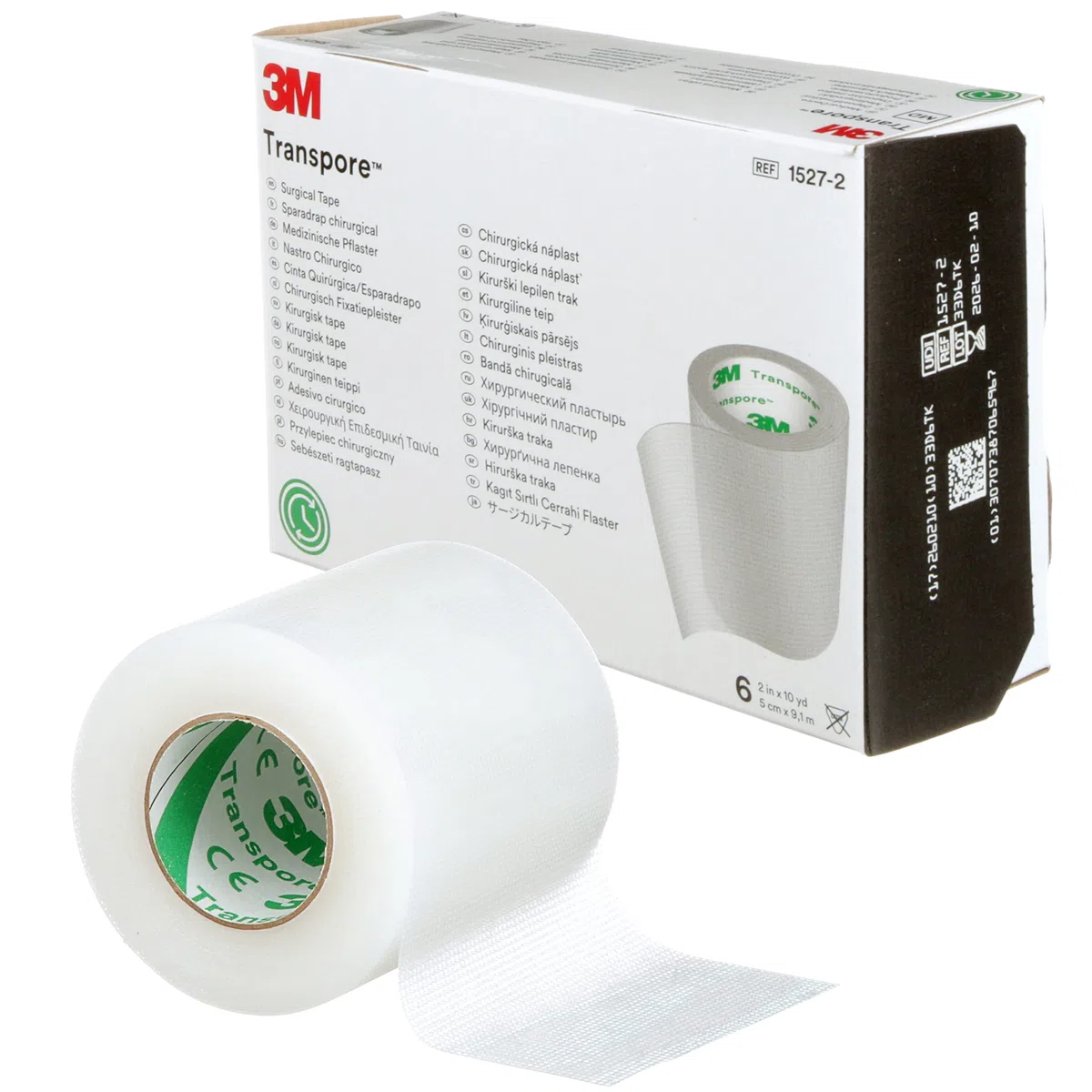 3M Transpore MM1527-2 - Nastro chirurgico trasparente 5 x 9,14 m, confezione da 6