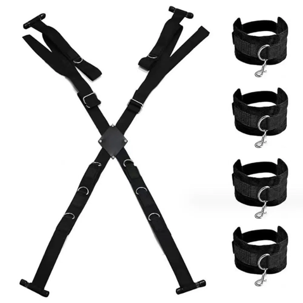Kit di cinghie regolabili per allenamento con altalena per porta a sospensione Yoga per partner romantici - Nero